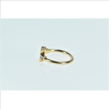 14K Tiffany & Co. T Wire Diamond Mother of Pearl Rose Gold Ring, Size 6