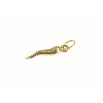 14K Traditional Italian Horn Protection Symbol Yellow Gold Charm/Pendant