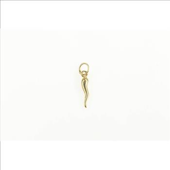 14K Traditional Italian Horn Protection Symbol Yellow Gold Charm/Pendant