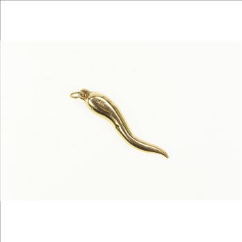 14K Traditional Italian Horn Protection Symbol Yellow Gold Charm/Pendant