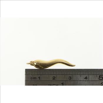 14K Traditional Italian Horn Protection Symbol Yellow Gold Charm/Pendant