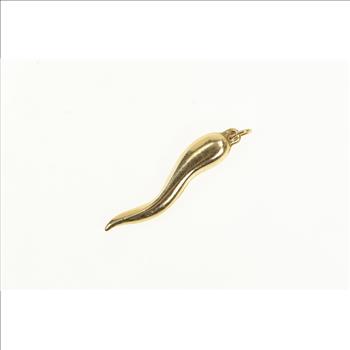 14K Traditional Italian Horn Protection Symbol Yellow Gold Charm/Pendant