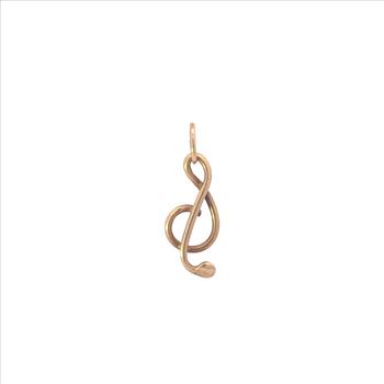 14K Treble Clef Music Symbol Musician Yellow Gold Charm/Pendant