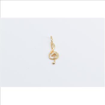 14K Treble Clef Music Symbol Musician Yellow Gold Charm/Pendant