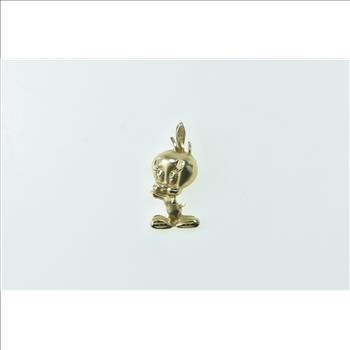 14K Tweety Bird Cartoon Character Looney Toons Yellow Gold Charm/Pendant