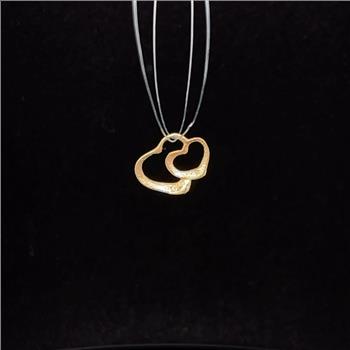 14K Two Heart Love Symbol Vintage Yellow Gold Charm/Pendant