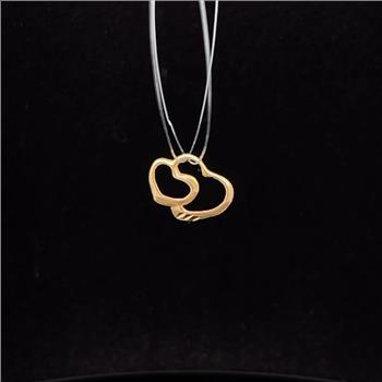14K Two Heart Love Symbol Vintage Yellow Gold Charm/Pendant