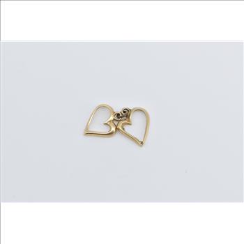 14K Two Hearts Eternal Love Symbol Romantic Yellow Gold Charm/Pendant