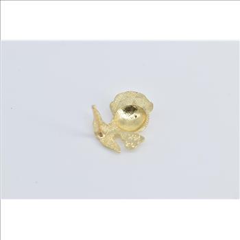 14K United States Marine Corps USMC Single Stud Yellow Gold Earring
