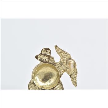 14K United States Marine Corps USMC Single Stud Yellow Gold Earring