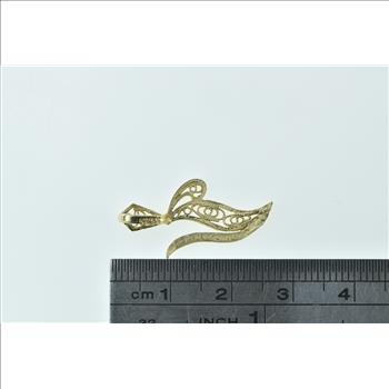 14K V Cursive Monogram Letter Name Yellow Gold Charm/Pendant