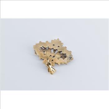 14K Victorian Black Onyx Seed Pearl Statement Yellow Gold Pendant