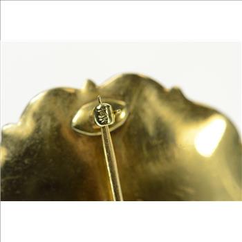 14K Victorian Blue Enamel Diamond Pearl Mourning Yellow Gold Pin/Brooch