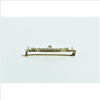 14K Victorian Filigree Ornate Seed Pearl Oval Yellow Gold Pin/Brooch