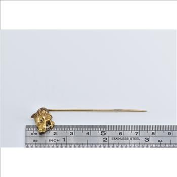 14K Victorian Ornate Boar Stylized Hog Head Yellow Gold Pin/Brooch