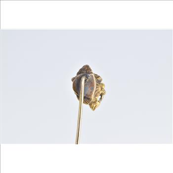 14K Victorian Ornate Boar Stylized Hog Head Yellow Gold Pin/Brooch