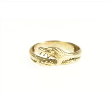 14K Victorian Ouroboros Snake Life Death Symbol Yellow Gold Ring, Size ...