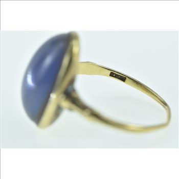 14K Victorian Oval Ametrine Cabochon Yellow Gold Ring, Size 6.5