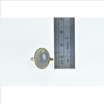 14K Victorian Oval Ametrine Cabochon Yellow Gold Ring, Size 6.5