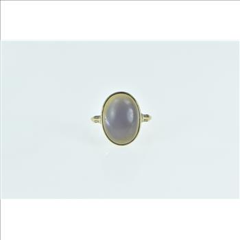 14K Victorian Oval Ametrine Cabochon Yellow Gold Ring, Size 6.5