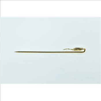 14K Victorian Oval Syn. Ruby Swirl Spiral Yellow Gold Stick Pin