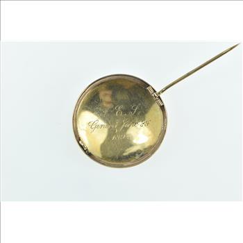14K Victorian Painted Lady Portrait Rose Diamond Yellow Gold Pin/Brooch