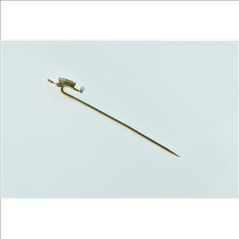 14K Victorian Peridot Seed Pearl Statement Yellow Gold Stick Pin