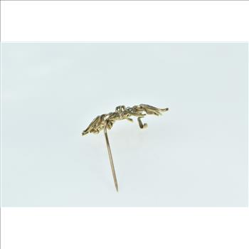 14K Victorian Seed Pearl Diamond Flower Sun Yellow Gold Pendant/Pin