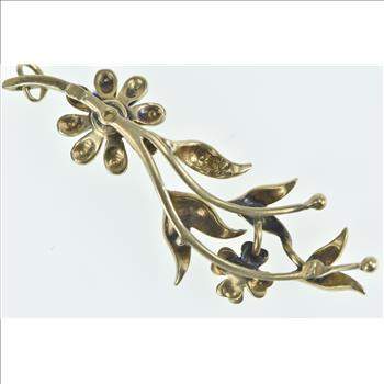 14K Victorian Seed Pearl Flower Floral Ornate Yellow Gold Pendant