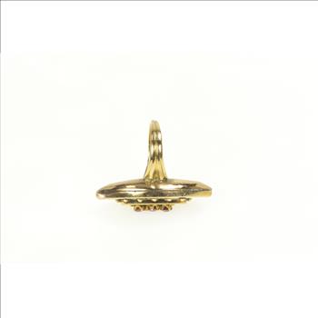 14K Victorian Tiered Rhodolite Garnet Navette Cocktail Yellow Gold Ring, Size 6
