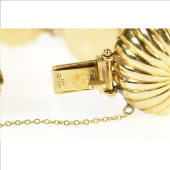 14K Vintage Cartier Nautilus Shell Designer Yellow Gold Bracelet 7.5