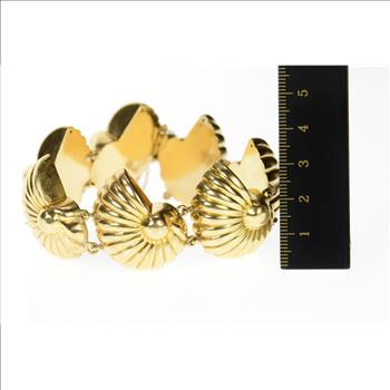 14K Vintage Cartier Nautilus Shell Designer Yellow Gold Bracelet 7.5