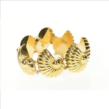14K Vintage Cartier Nautilus Shell Designer Yellow Gold Bracelet 7.5