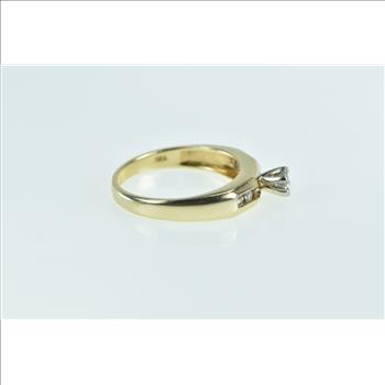 14K Vintage Diamond Classic Promise Engagement Yellow Gold Ring, Size 6.25