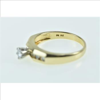 14K Vintage Diamond Classic Promise Engagement Yellow Gold Ring, Size 6.25