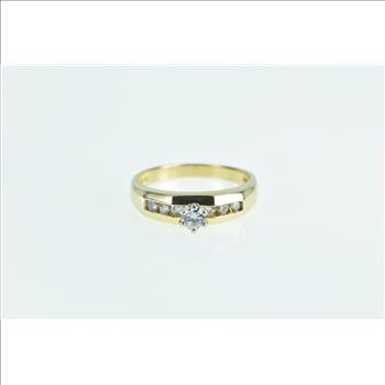 14K Vintage Diamond Classic Promise Engagement Yellow Gold Ring, Size 6.25