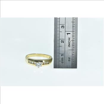 14K Vintage Diamond Classic Promise Engagement Yellow Gold Ring, Size 6.25