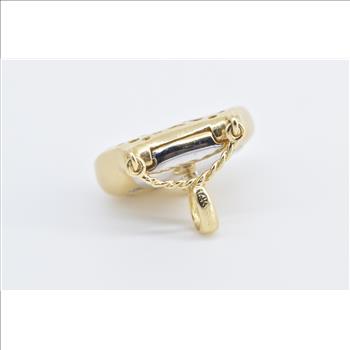 14K Vintage Diamond Two Tone Purse Hand Bag Yellow Gold Pendant