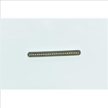 14K Vintage Enamel Seed Pearl Ornate Bar Yellow Gold Pin/Brooch