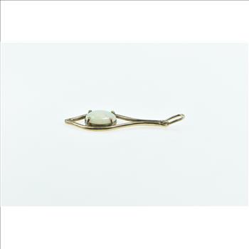 14K Vintage Natural Opal Point Drop Statement Yellow Gold Pendant