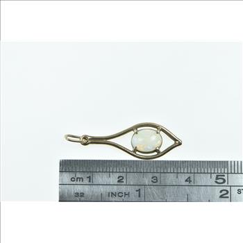 14K Vintage Natural Opal Point Drop Statement Yellow Gold Pendant