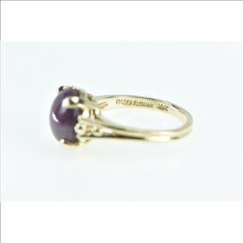 14K Vintage Natural Star Ruby Cabochon Statement Yellow Gold Ring, Size 7