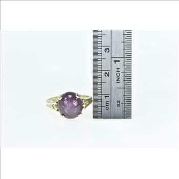 14K Vintage Natural Star Ruby Cabochon Statement Yellow Gold Ring, Size 7