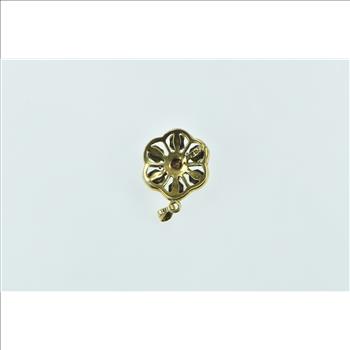 14K Vintage Opal Round Floral Cluster Statement Yellow Gold Pendant