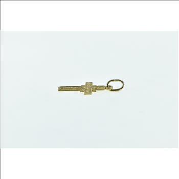 14K Vintage Retro Cross Christian Faith Symbol Yellow Gold Charm/Pendant