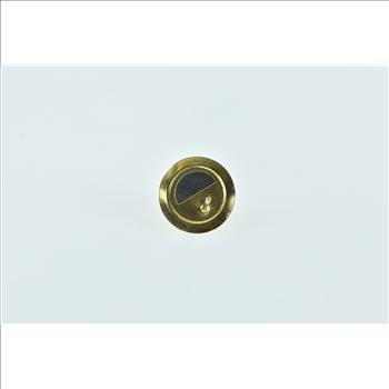 14K Vintage Round Lapis Lazuli Cabochon Stud Yellow Gold Earring