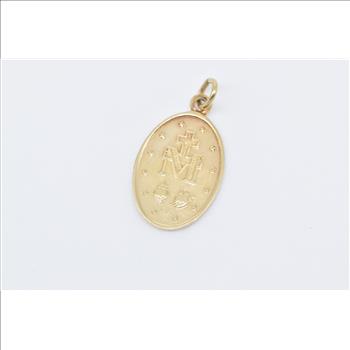 14K Virgin Mary Christian Faith Mother of Jesus Yellow Gold Charm/Pendant