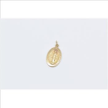 14K Virgin Mary Christian Faith Mother of Jesus Yellow Gold Charm/Pendant