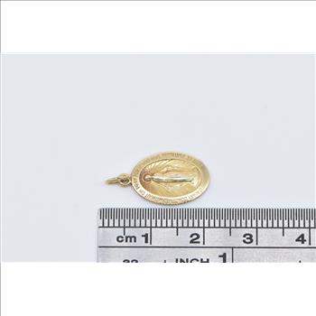 14K Virgin Mary Christian Faith Mother of Jesus Yellow Gold Charm/Pendant