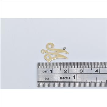 14K W Letter Monogram Initial Name White Sapphire Yellow Gold Charm/Pendant